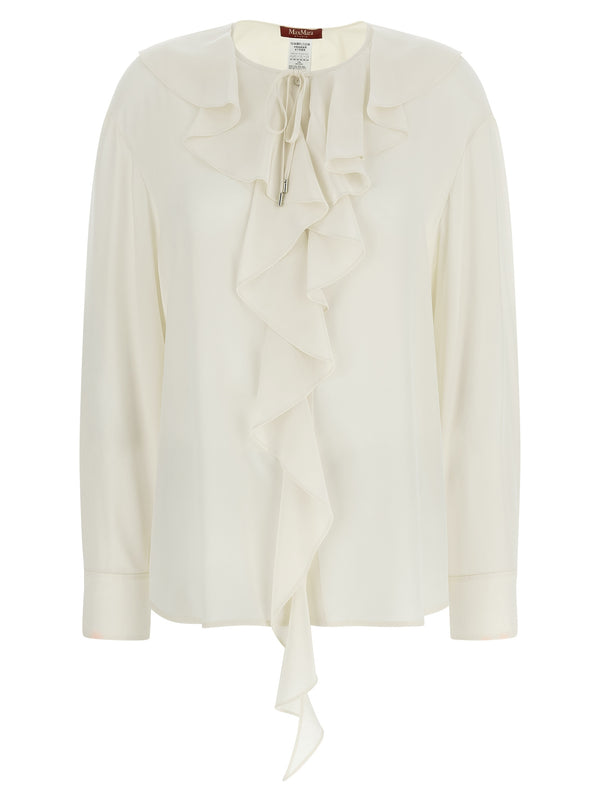 Max Mara 100% silk blouse in white