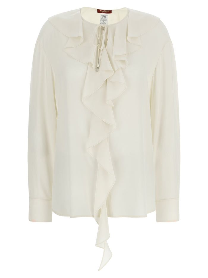 Max Mara 100% silk blouse in white
