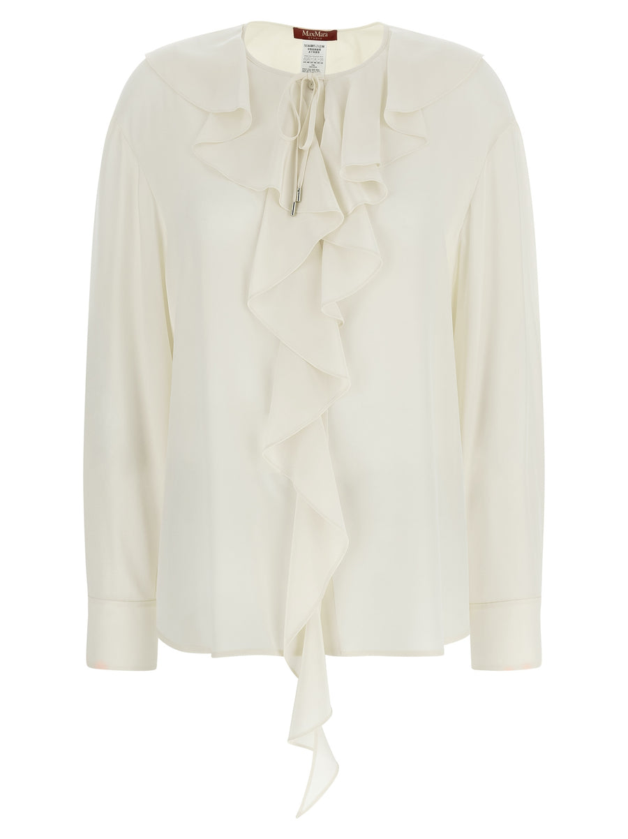 Max Mara 100% silk blouse in white