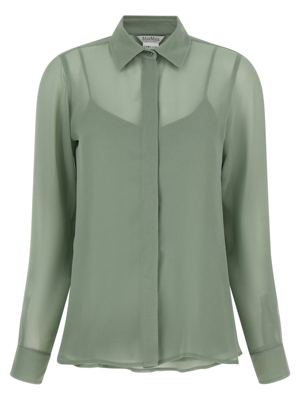 Max Mara 100% Silk blouse in green
