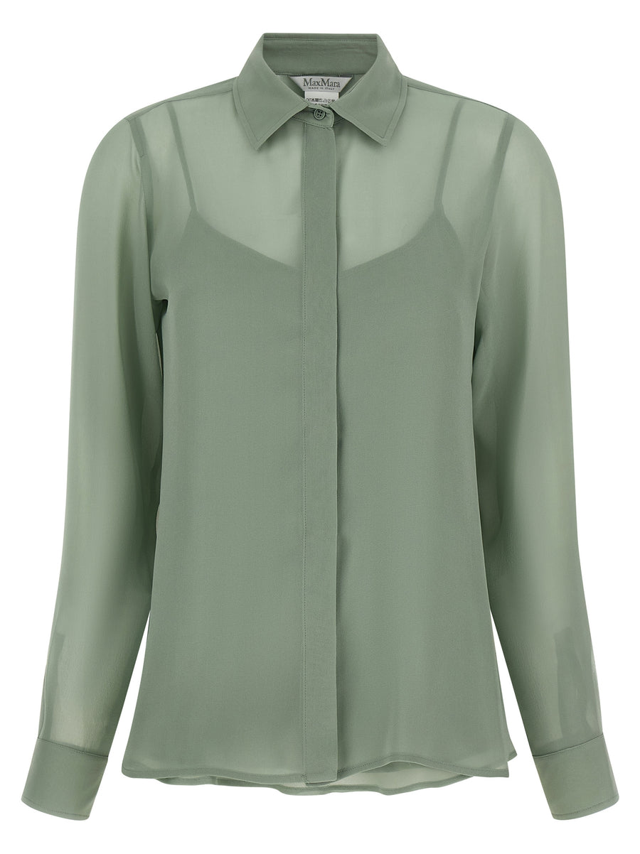 Max Mara 100% Silk blouse in green