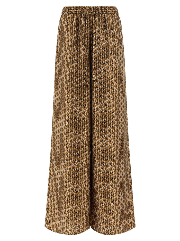 Max Mara 100% silk trousers in brown