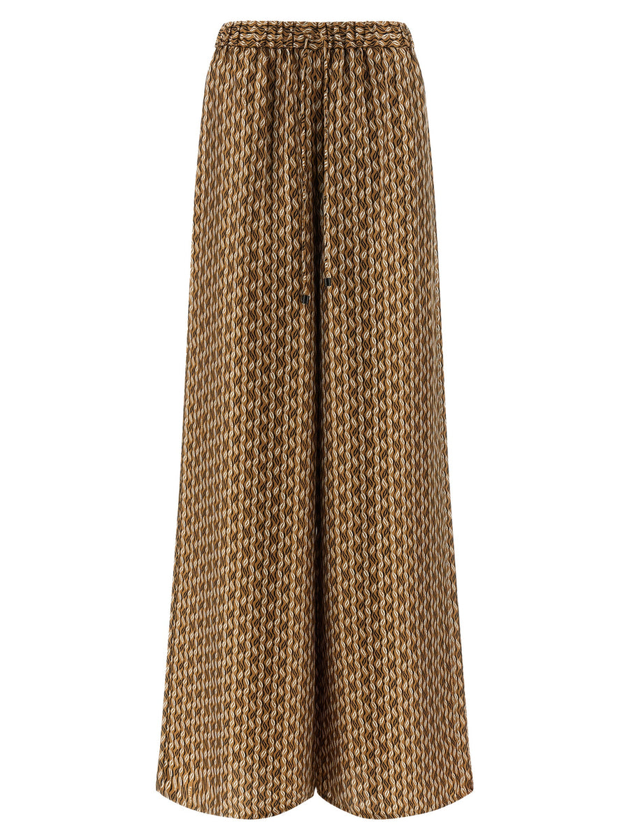 Max Mara 100% silk trousers in brown