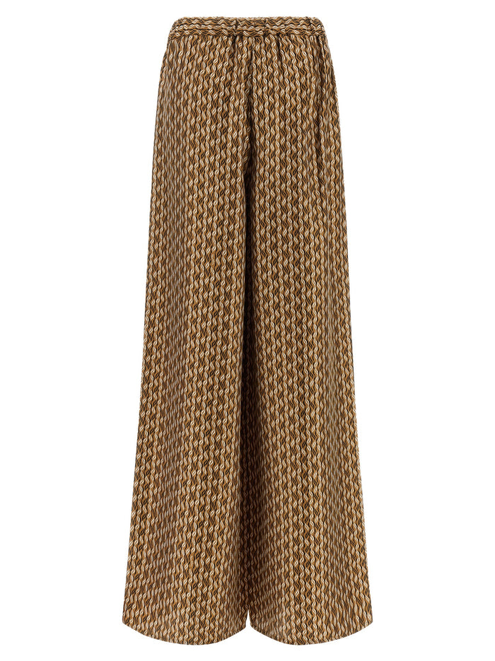 Max Mara 100% silk trousers in brown — view 2