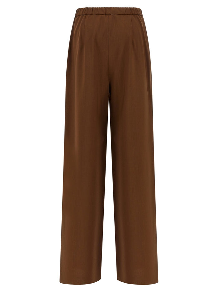 Max Mara 100% Virgin Wool trousers in brown — view 2