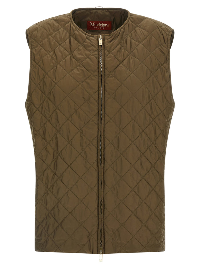 Max Mara 92% virgin wool coat in green — view 2