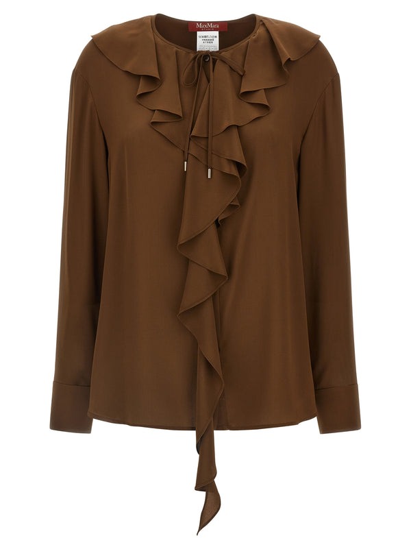 Max Mara 100% silk blouse in brown