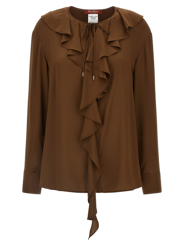 Max Mara 100% silk blouse in brown
