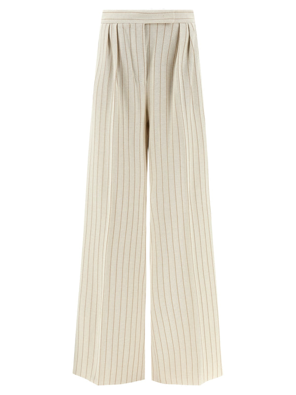 Max Mara 100% Cotton trousers in white