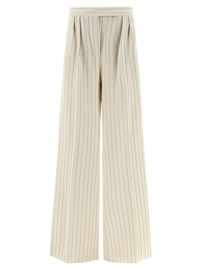 Max Mara 100% Cotton trousers in white