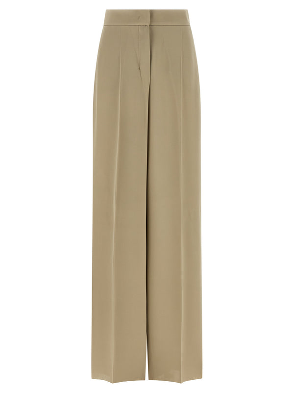Max Mara 100% silk trousers in beige