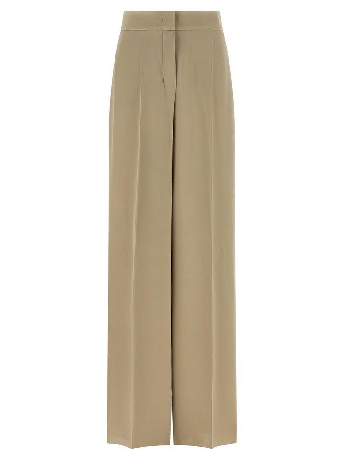 Max Mara 100% silk trousers in beige
