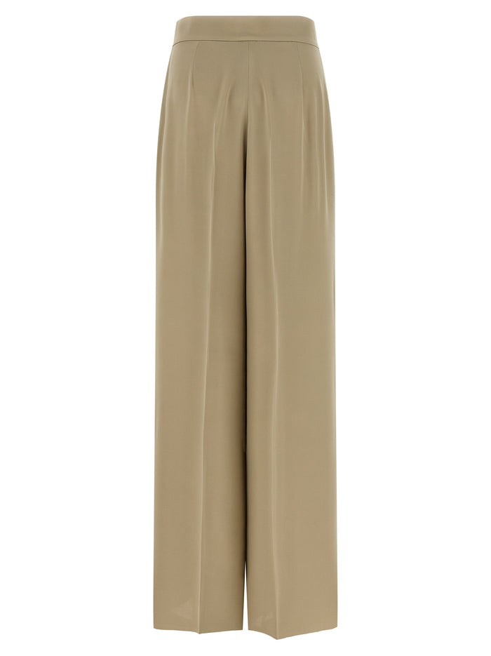 Max Mara 100% silk trousers in beige — view 2