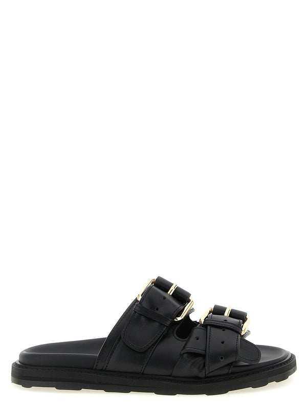 Moschino 100% Calfskin Leather sandal in black