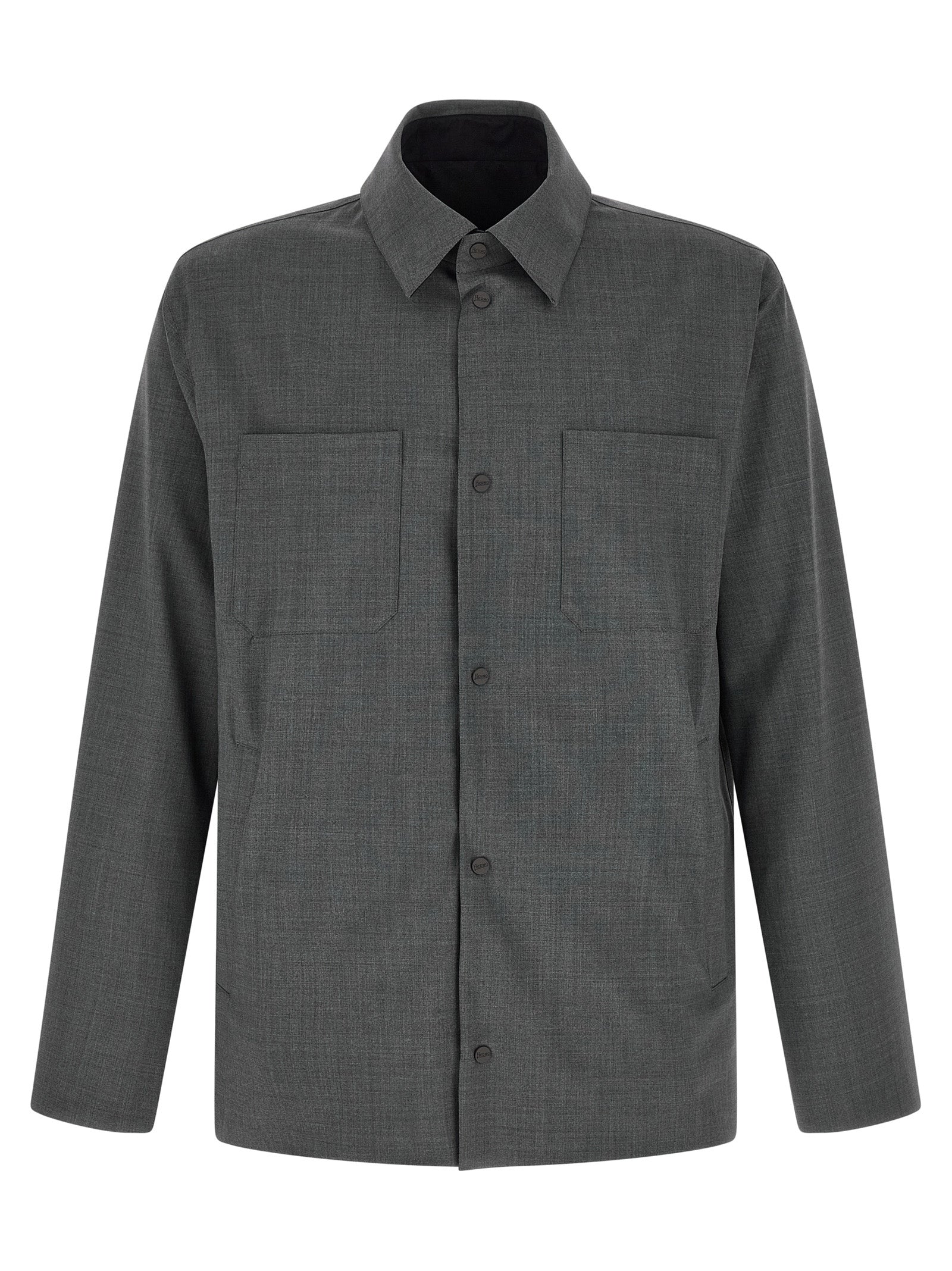 Herno 64% polyester overshirt in gray