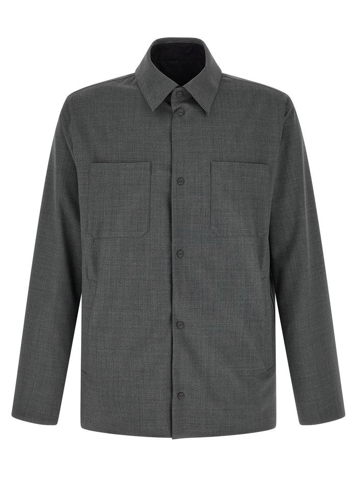 Herno 64% polyester overshirt in gray
