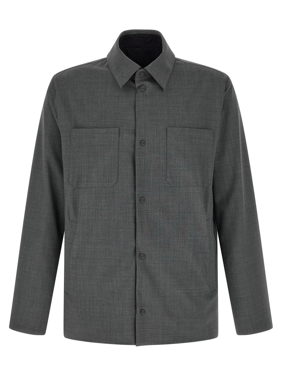 Herno 64% polyester overshirt in gray