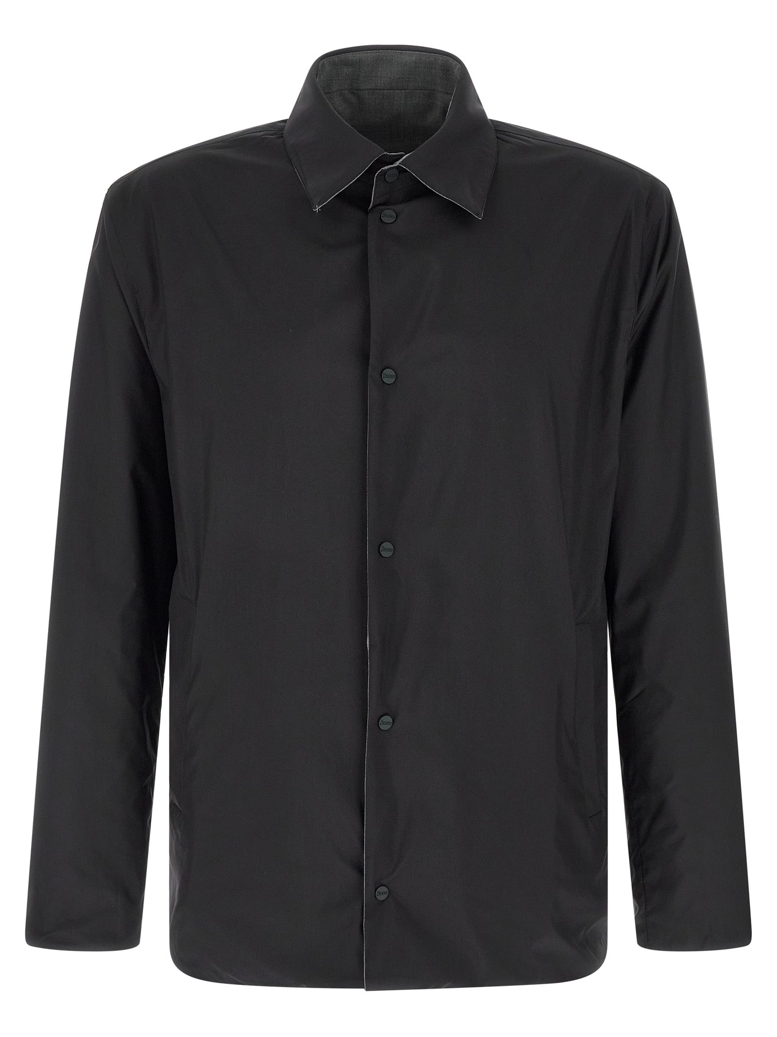 Herno 64% polyester overshirt in gray — view 2