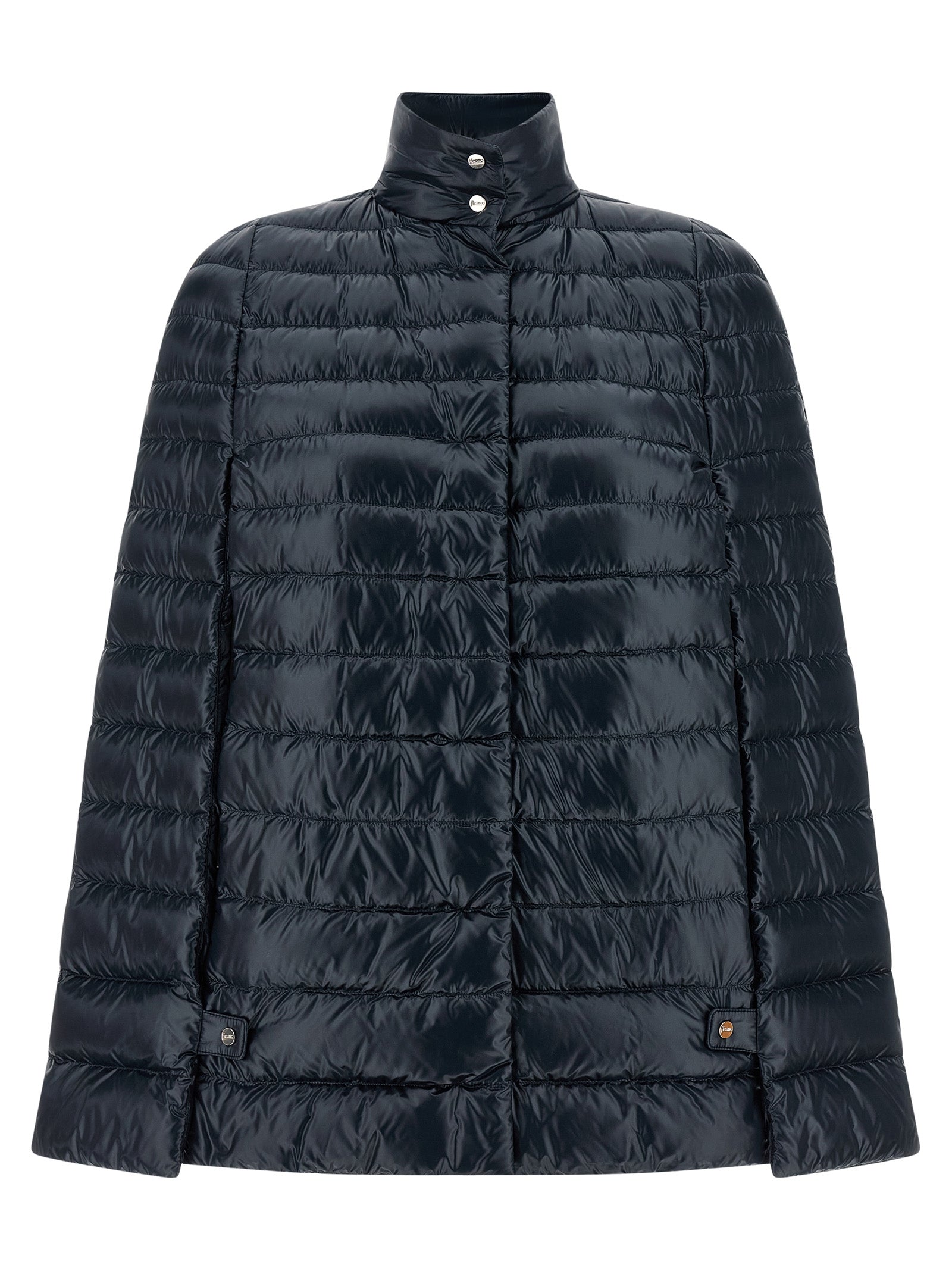 Herno 100% polyamide; goose down fill down cape in black