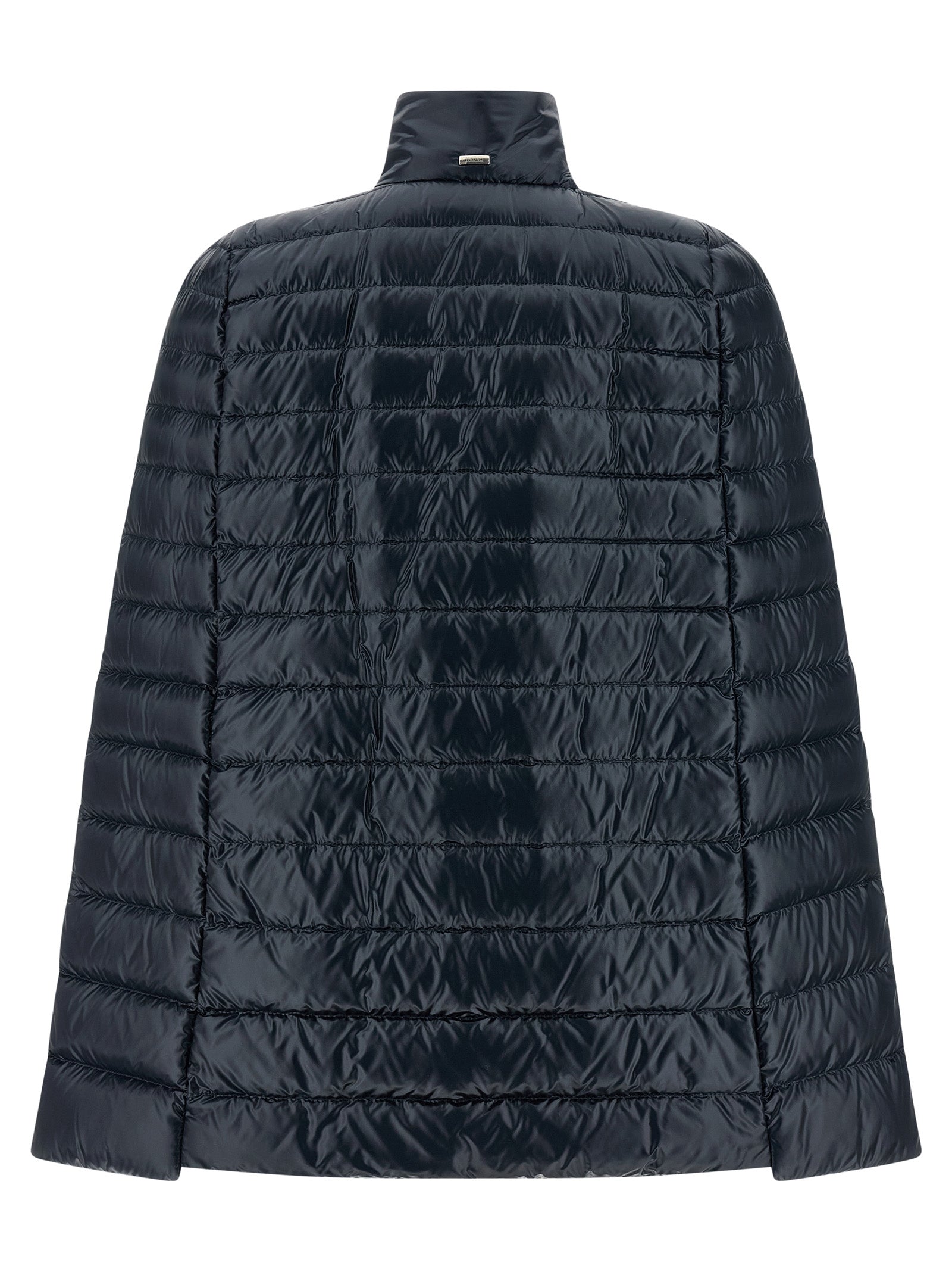 Herno 100% polyamide; goose down fill down cape in black — view 2