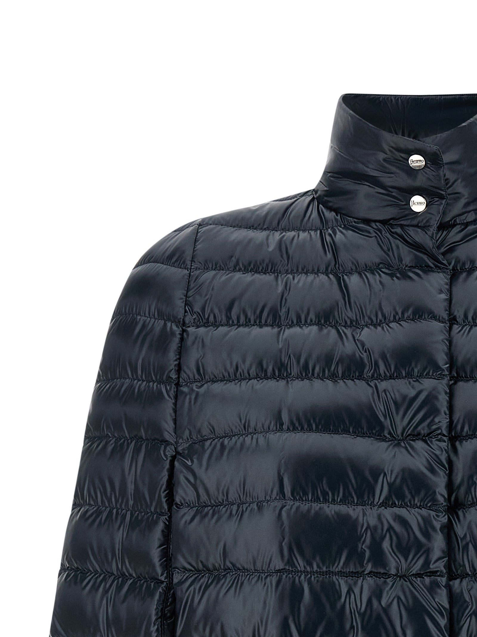 Herno 100% polyamide; goose down fill down cape in black — view 3