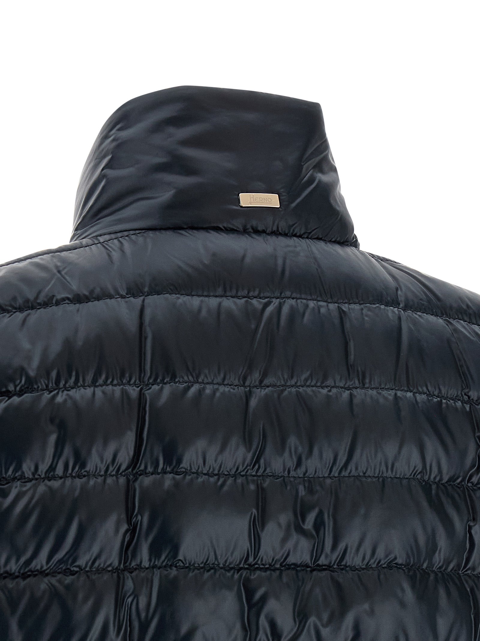 Herno 100% polyamide; goose down fill down cape in black — view 5
