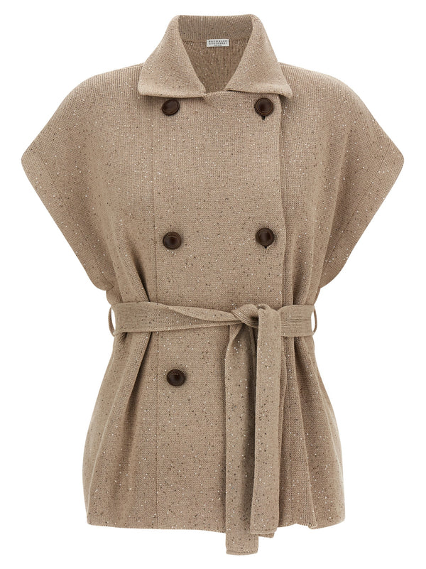 Brunello Cucinelli 96% Cotton cape in beige