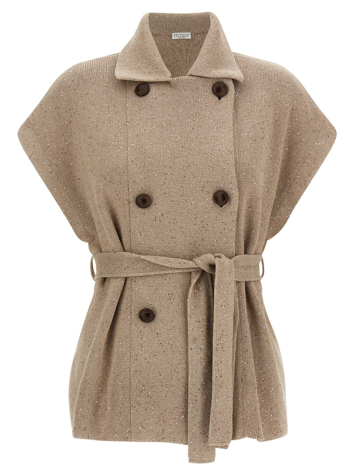 Brunello Cucinelli 96% Cotton cape in beige