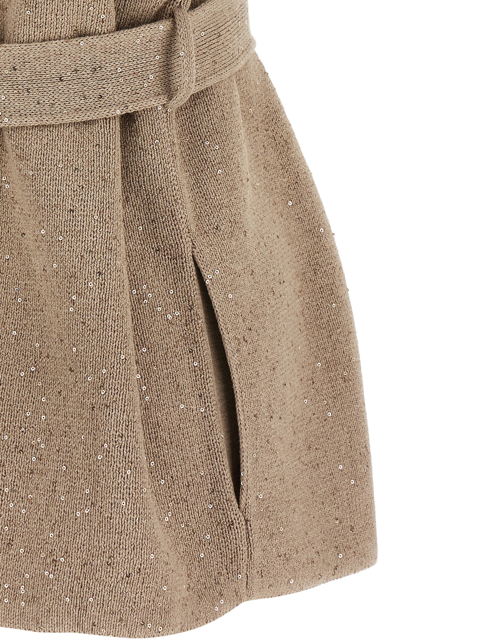 Brunello Cucinelli 96% Cotton cape in beige — view 4