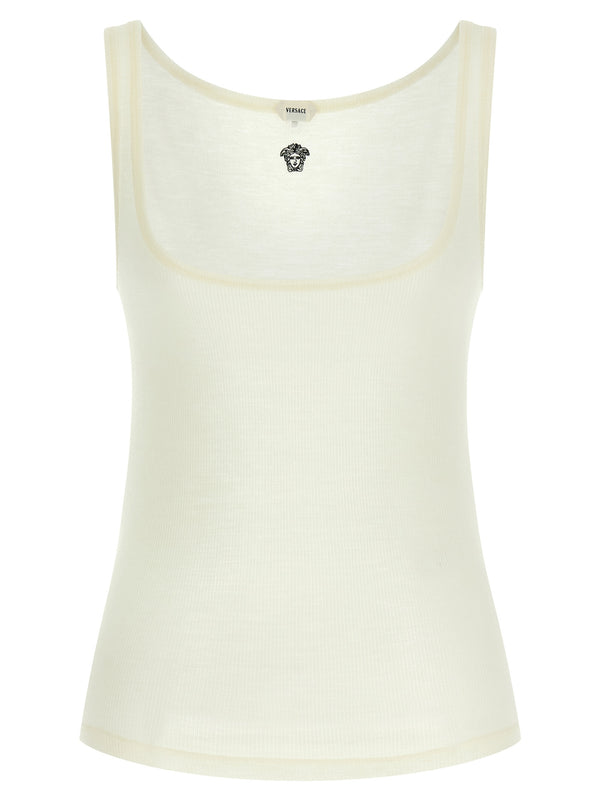 Versace 100% Virgin Wool tank top in white