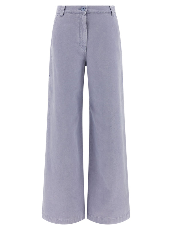 Max Mara 100% cotton trousers in purple