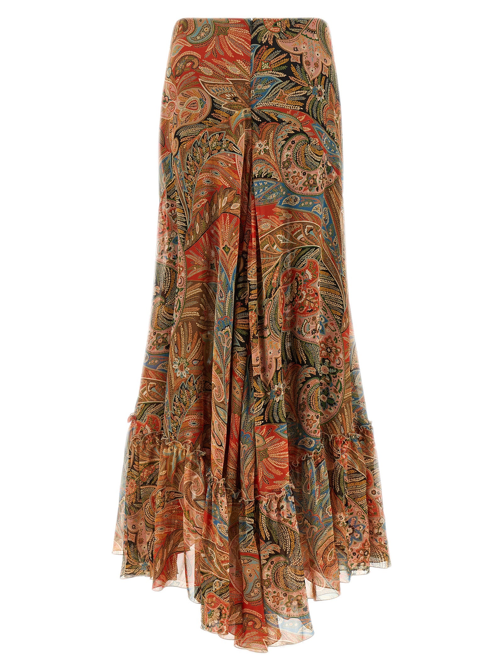 Etro 100% Silk skirt in orange — view 2