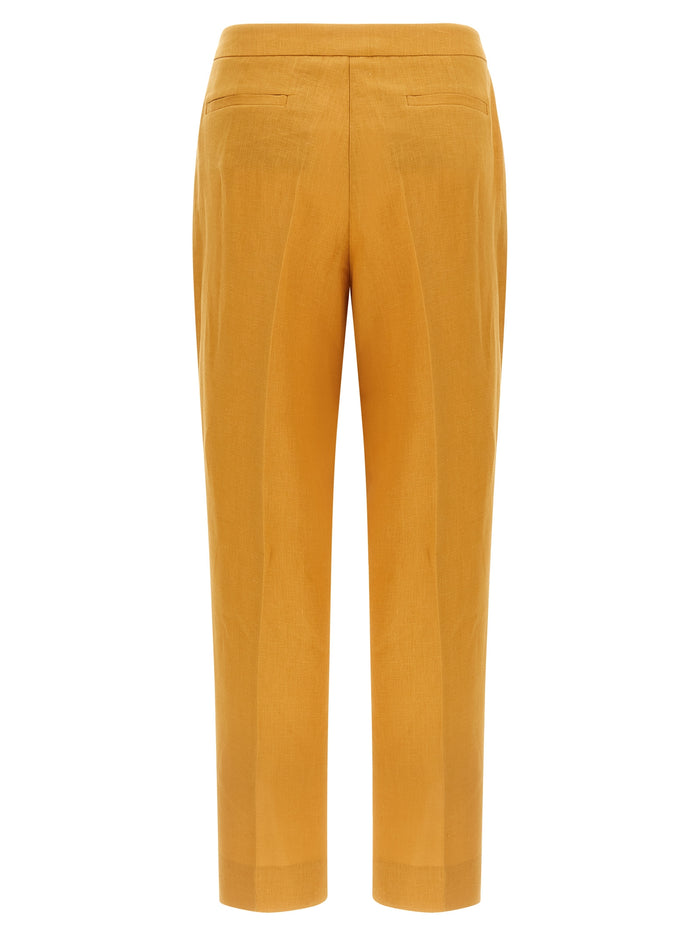 Herno 100% Linen trousers in orange — view 2