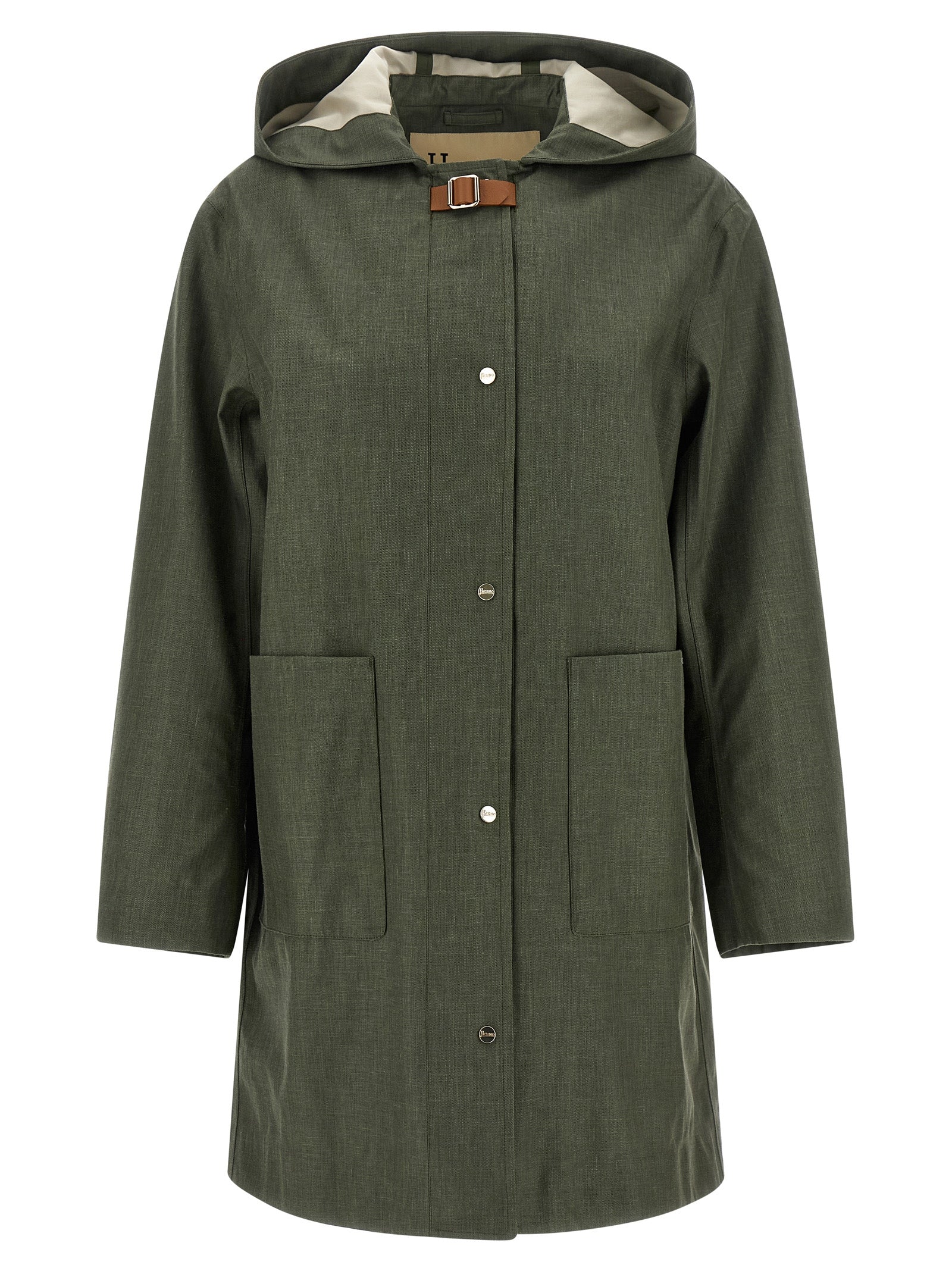 Herno 50% Linen coat in green