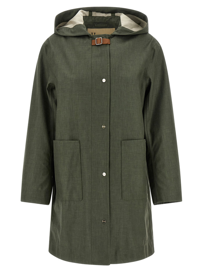 Herno 50% Linen coat in green