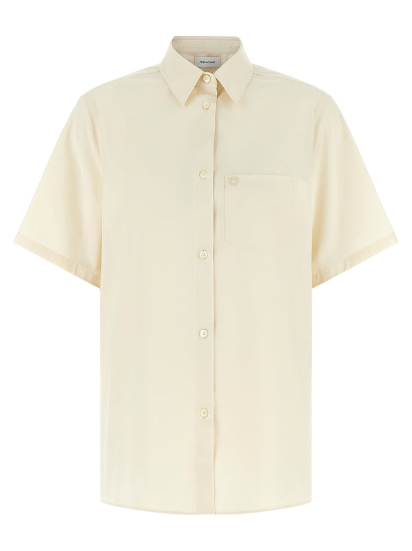 Ferragamo 91% cotton blouse in beige