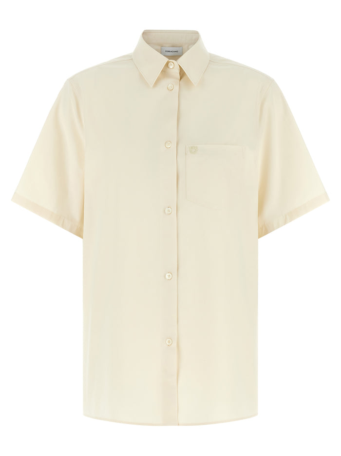 Ferragamo 91% cotton blouse in beige