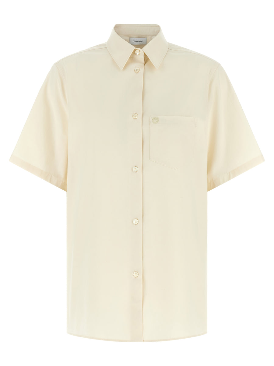 Ferragamo 91% cotton blouse in beige