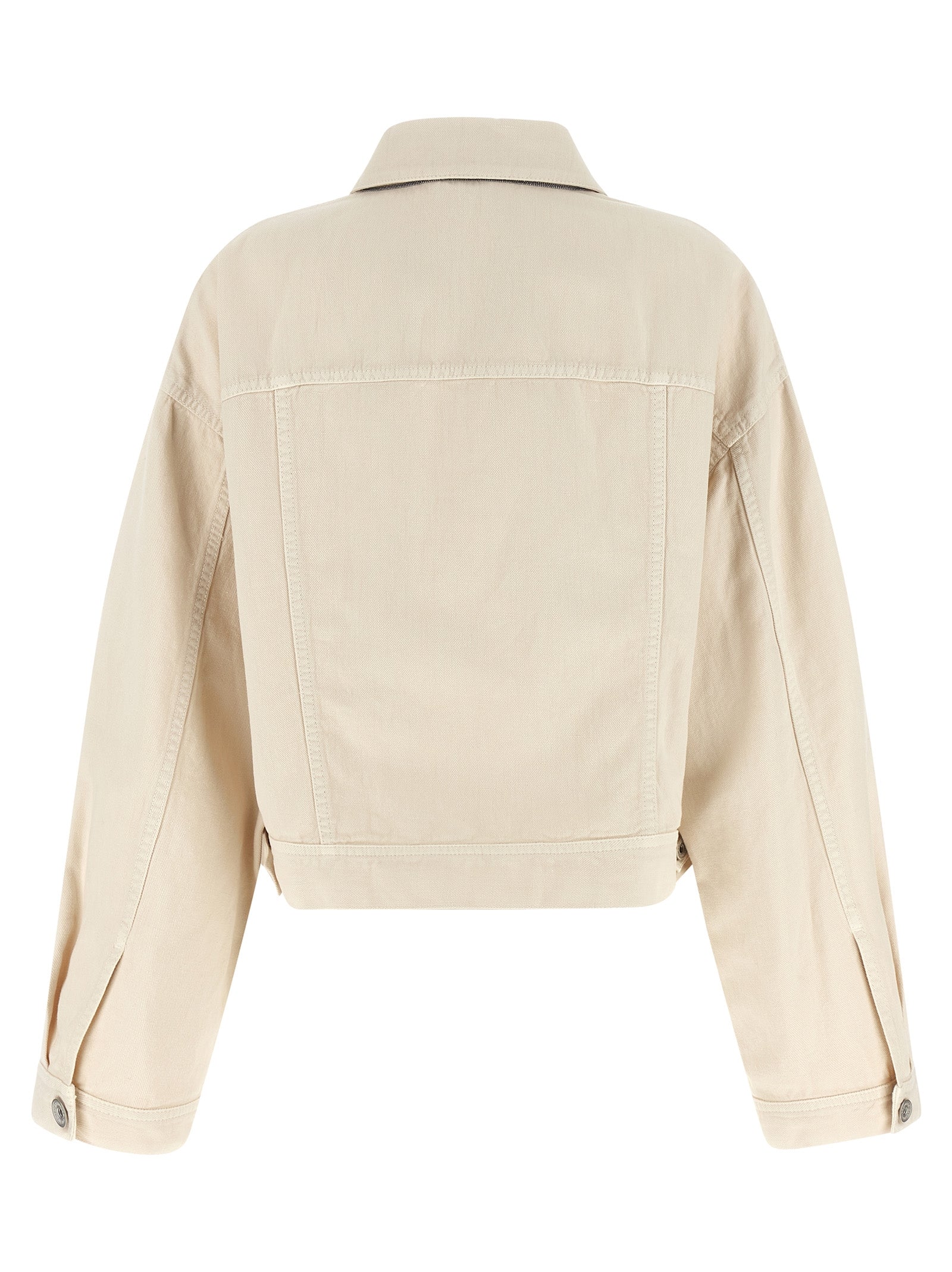 Brunello Cucinelli 60% cotton jacket in beige — view 2