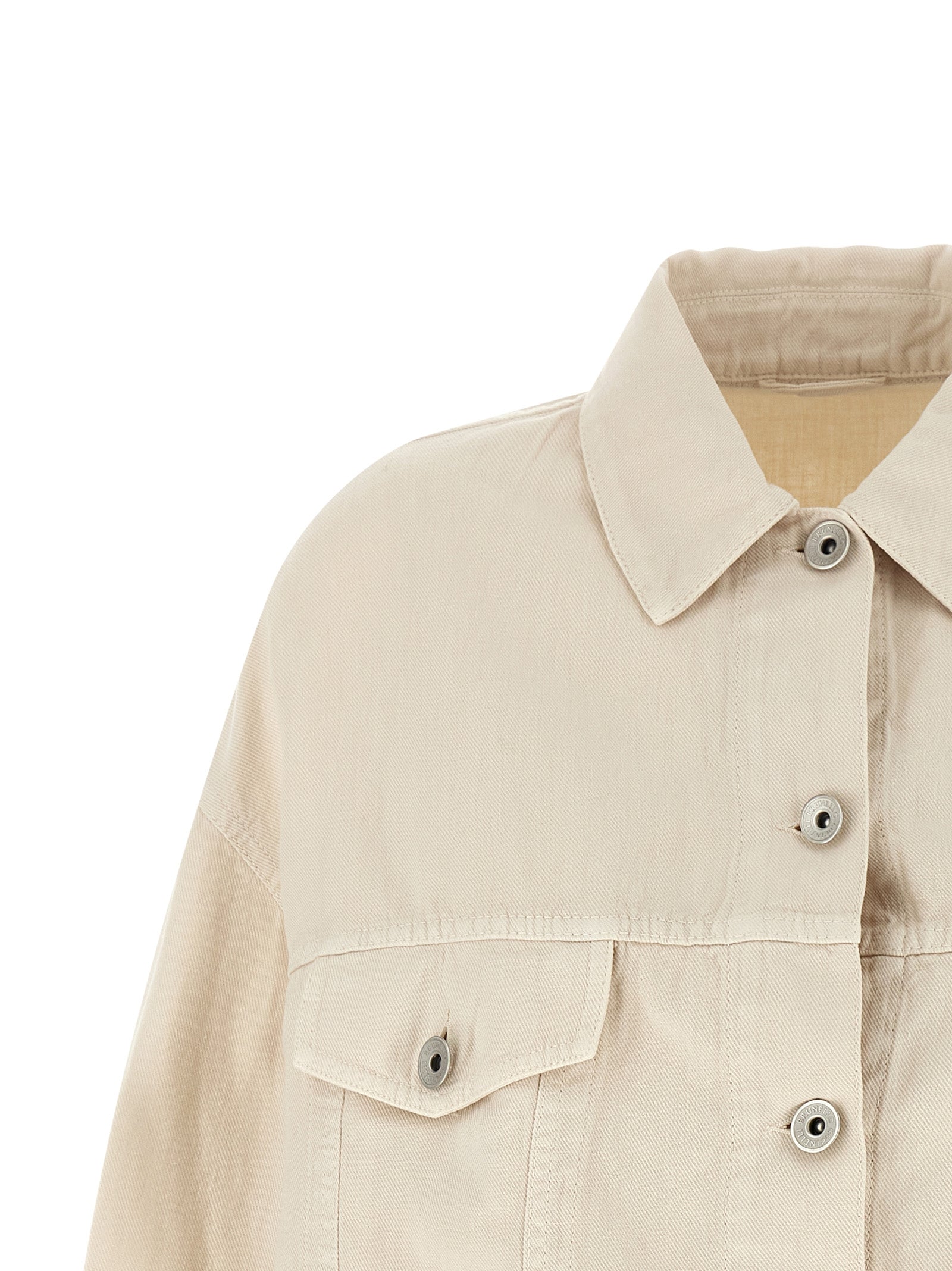 Brunello Cucinelli 60% cotton jacket in beige — view 3