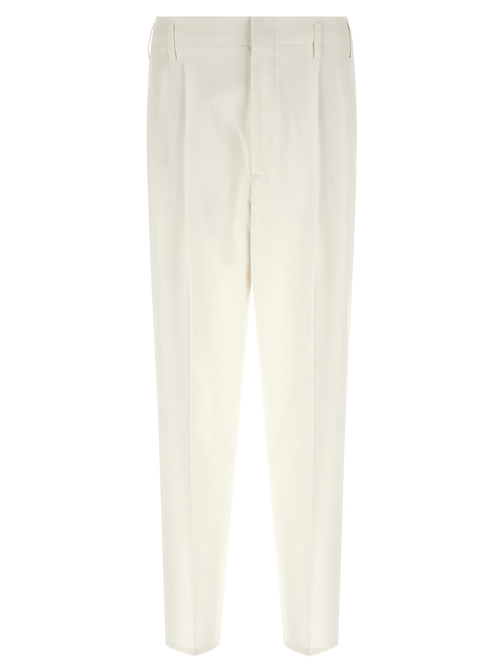 Brunello Cucinelli 100% cotton trousers in white