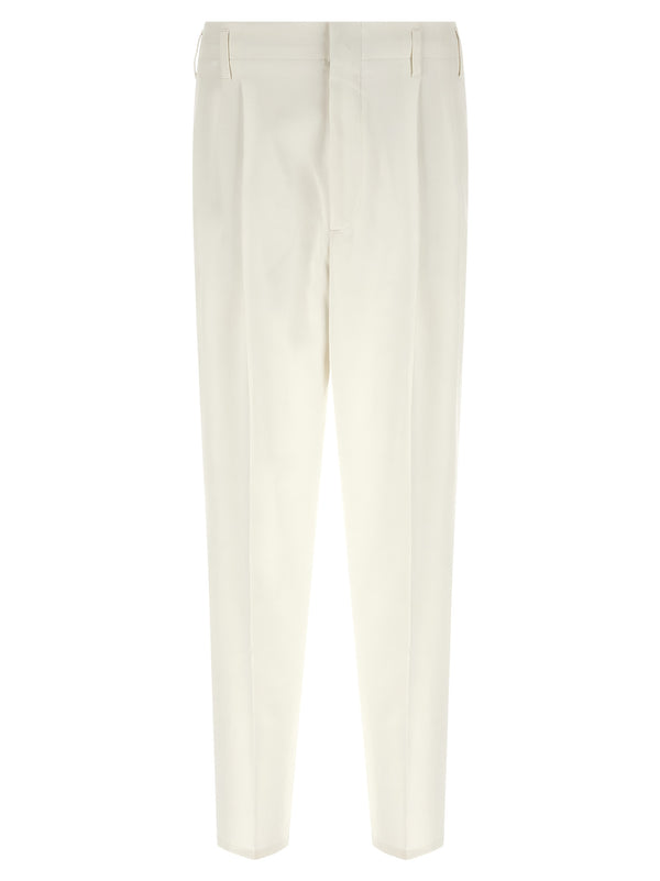 Brunello Cucinelli 100% cotton trousers in white
