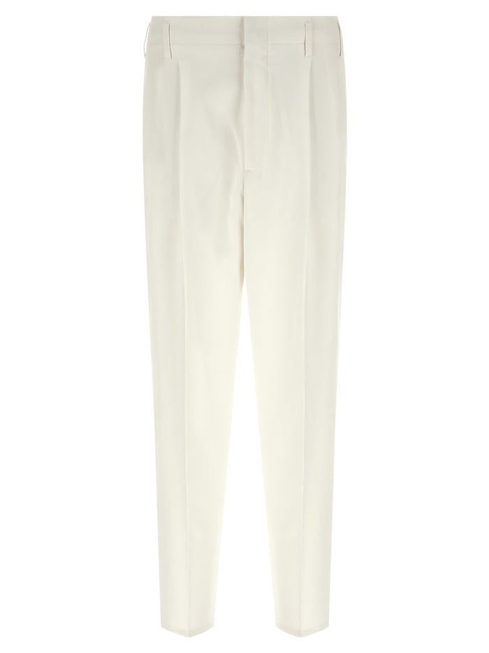 Brunello Cucinelli 100% cotton trousers in white