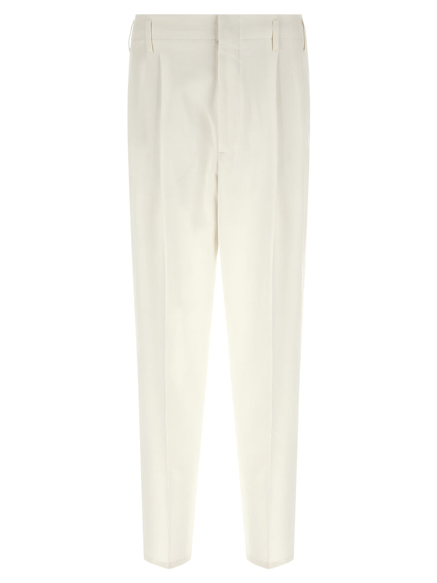 Brunello Cucinelli 100% cotton trousers in white