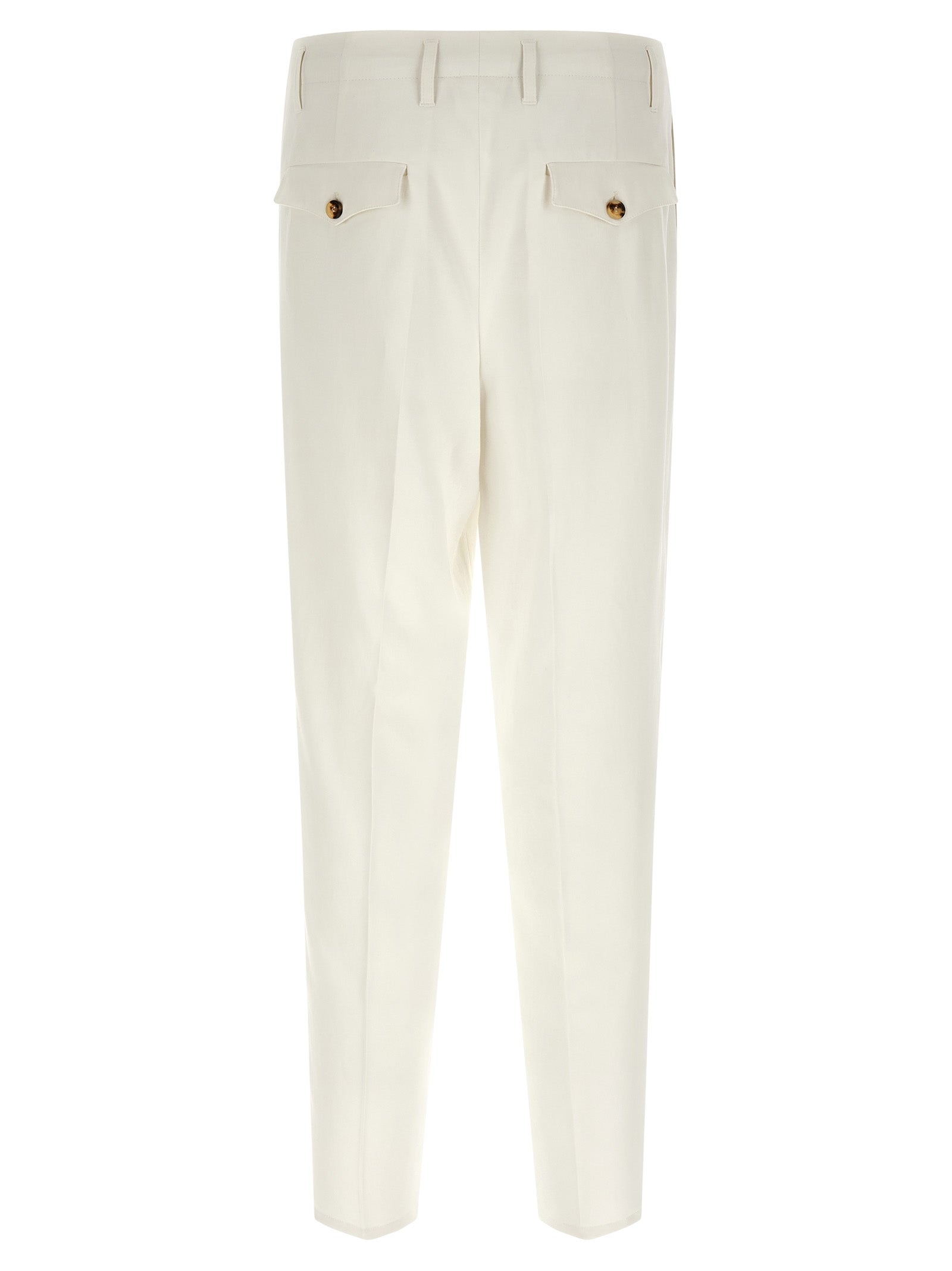 Brunello Cucinelli 100% cotton trousers in white — view 2