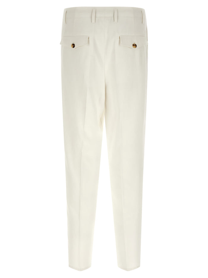 Brunello Cucinelli 100% cotton trousers in white — view 2