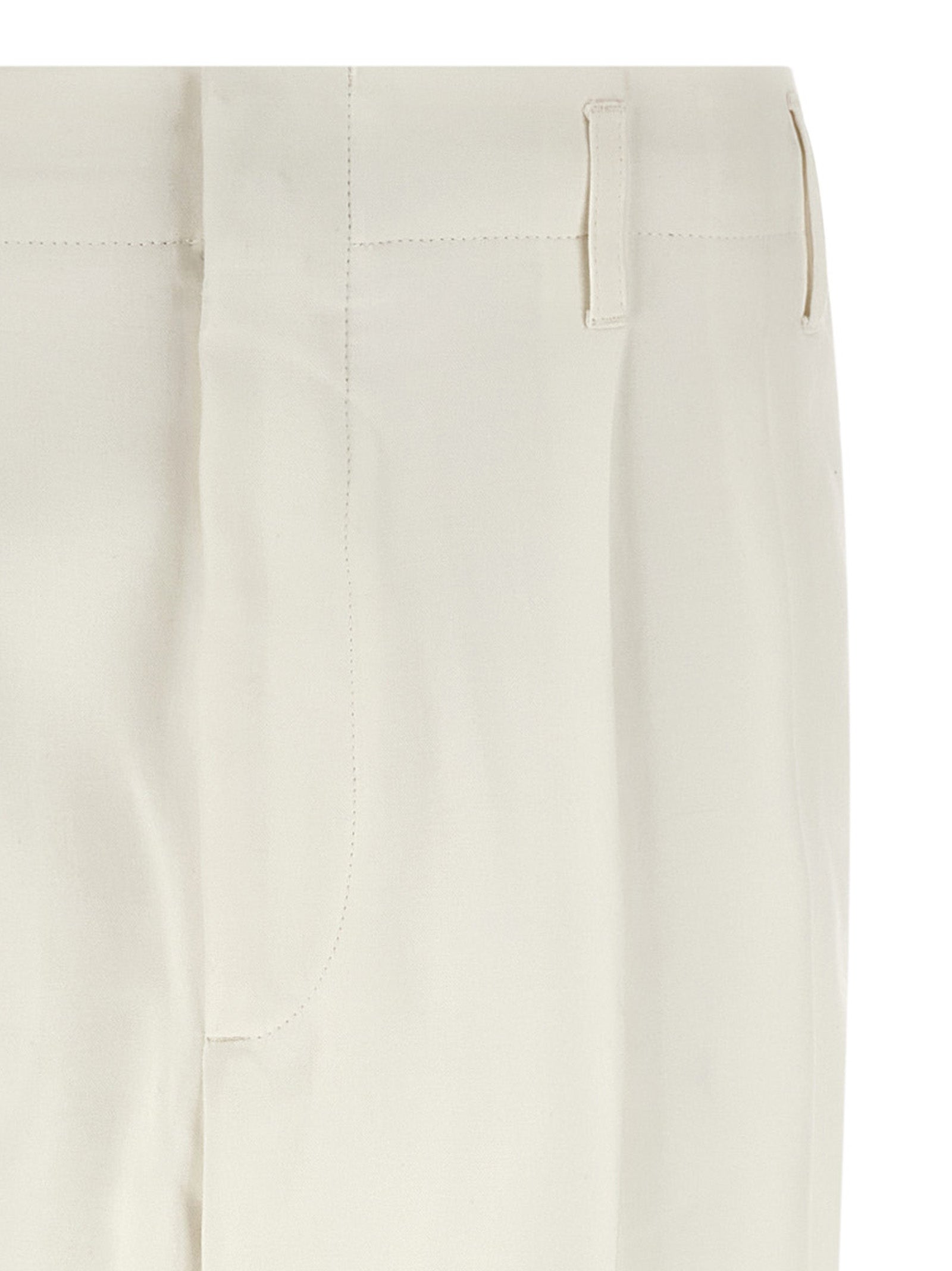Brunello Cucinelli 100% cotton trousers in white — view 3