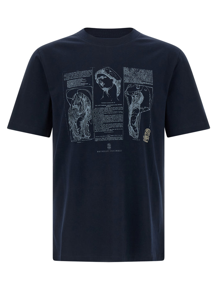 Brunello Cucinelli 100% Cotton t-shirt in navy