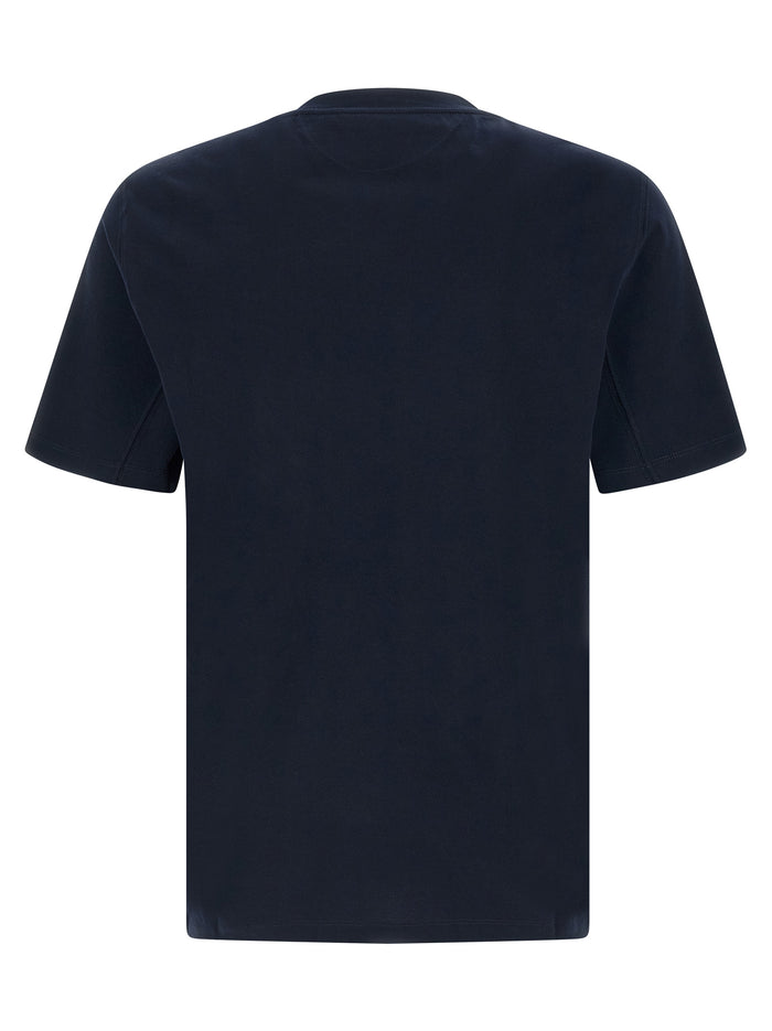 Brunello Cucinelli 100% Cotton t-shirt in navy — view 2