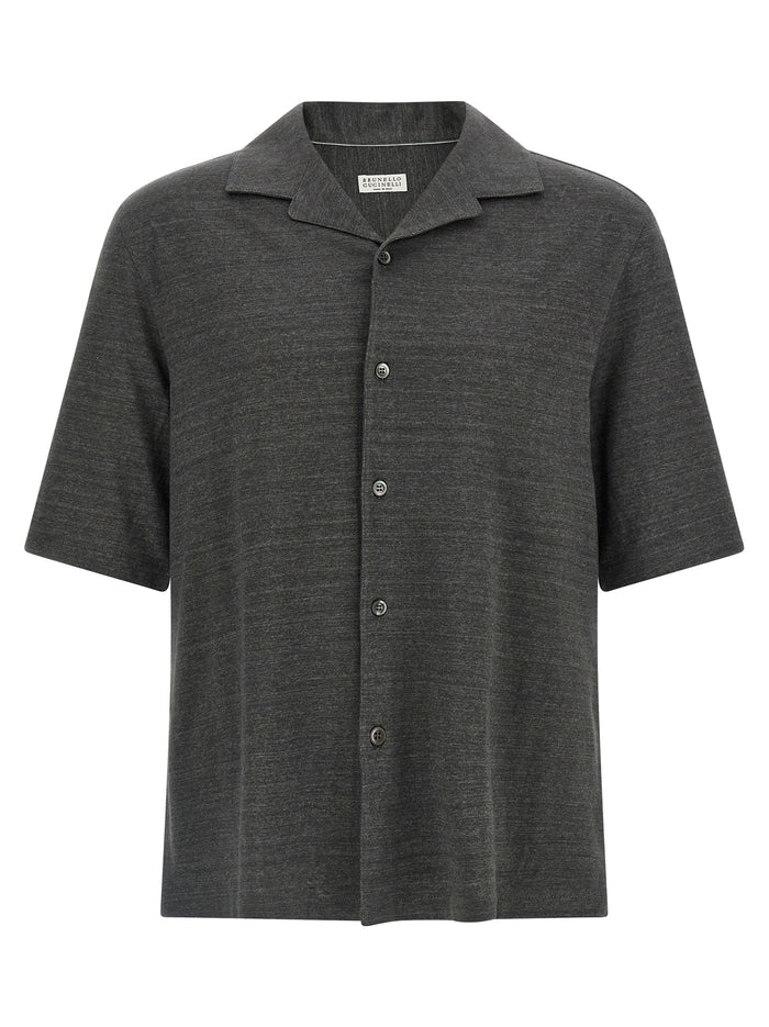Brunello Cucinelli 74% Linen shirt in gray